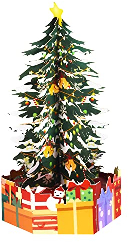 Magic Ants Weihnachts Pop Up Karte–3D Grußkarte,Geburtstagskarten,Pop Up Weihnachtskarten,Weihnachtskarte für Kinder,3D-Weihnachtskarte,Weihnachtskarten,Winterkarten(Mini Weihnachtsbaum Tischplatte)
