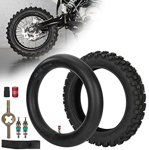 WEIYINGSI 80/100-12 3.00-12 Reifen und Schlauch für Pocket Bike 90cc 110cc 125cc SSR CRF XR70 CR60R KLX110 KX60 DRZ DS80 JR80 PW80 TTR90 YZ60 65SX Pit Dirt Bike