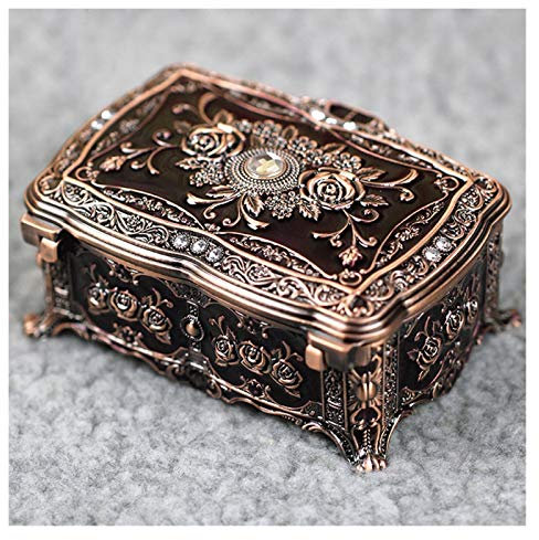 Schmuckkästen Vintage Metall Schmuckschatulle Kleine Schmucksachen Schmuck Aufbewahrungsbox Für Ringe Ohrringe Halskette Antike Schmuck Schmuckdose (Color : Jewelry Box V)