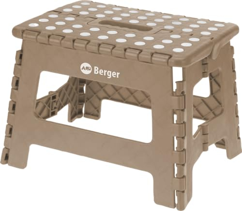 BERGER Trittleiter S klappbar I Trittstufe Klapptritt Wohnwagen I leicht & stabil Hocker ideal für Camping Badezimmer Haushalt I Klapphocker für Kinder & Erwachsene belastbar bis 150 kg
