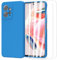 MIKULLE Funda para Xiaomi Redmi Note 12 4G con Cristal Templado Protector de Pantalla,Ultra Slim Protectora Anti-Choques Carcasa de Silicona Líquida TPU Suave Case Cover - Azul