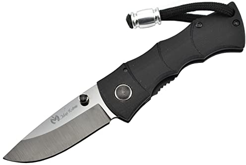MAX KNIVES - MKBAMBK - Lame céramique - Fermeture liner-lock - Couteau de survie pour camping, chasse, pêche et randonnée - Couteau pliant avec manche en G10