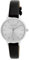 Laura Ashley Womens 30mm Clean Round Vegan Leather Strap Watch (LA2073) (Silver)