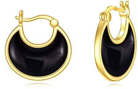 Schwarze Onyx Ohrringe für Frauen 925 Sterling Silber Frauen Ring Ohrringe erstellt Edelstein Schmuck Geschenke für Freunde Damen