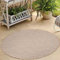 HomebyHome In & Outdoor Teppich Wetterfest Sisal Optik Beige 120 cm Rund - Balkon Teppich Wasserfest, Waschbar, Flachgewebe - Ideal für Küche, Camping, Garten und Terrasse