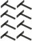 Sayayo Staffe per Mensole Galleggiante a Parete, Staffa Mensola Nascosto Supporto per Mensola in legno, Nero Opaco Acciaio Inossidabile, 8 Pezzi, EJY70X75B-8P