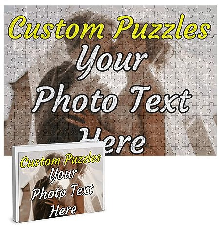 Personalised Puzzle Personalised Jigsaw Puzzle Custom Photos Puzzle 200/300/500/1000 Pieces, Custom Wooden Picture Puzzle for Adults Kids,Family Puzzle, Pet Puzzle Wedding Gifts
