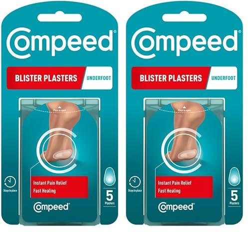 Compeed Sport Blasenpflaster unter den Füßen – Hydrokolloid-Pflaster gegen Blasen an den Fußballen, 10er Pack