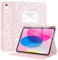 Supveco Case for ipad 10th Generation 10.9 Inch 2022 with Pencil Holder-[Support Apple Pencil 1st Gen+Auto Wake/Sleep],Premium Folio Stand Case with Soft TPU Back Cover for iPad 10th Gen-Pink