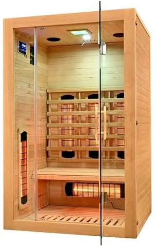 Bagno Italia Sauna infrarroja 120 x 105 cm con irradiadores de espectro completo, bluetooth y cromoterapia