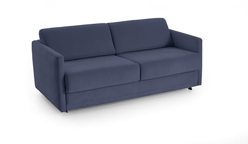 ATLANTIC home collection Schlafsofa Limone, hochwertig gepolstert, dunkelblau, Dauerschläfer mit 140/200 Liegefläche, 193x93x90 cm (BxTxH)