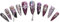 PN-032 Press-On Nails Lacquered Pack of 10 Reusable Artificial Premium Nails Y2K Gothic Butterfly Glizer Crystal Stones Purple