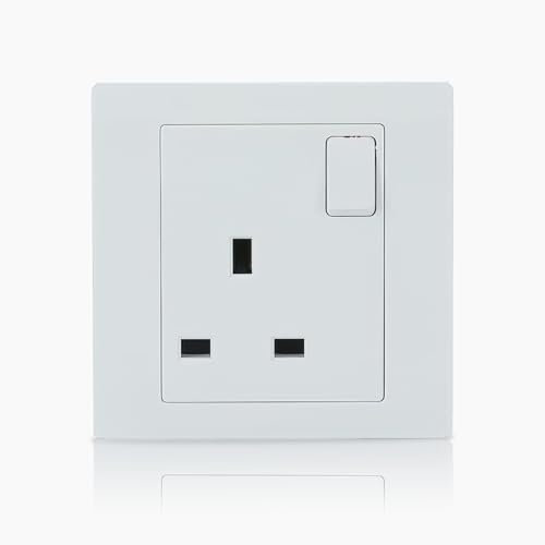 ABB Inora 1 Gang Switched 13A Plug Socket • Premium 13 Amp Plug Socket • Single Pole • White