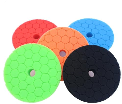 YUYTE Polieren Pad, Polierpad, Polierschwämme, Auto Polierschwamm, Polierauflage, Polierschaum Set für Exzenter Poliermaschine Schleifmaschine, Bohrmaschine Polieren, Schleifen, Wachsen