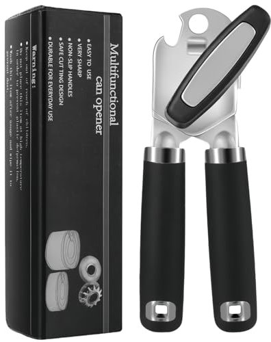 OhanaBeach®ouvre boite de conserve, robuste, soft grip, lame tranchante, bords lisses, pas de bords tranchants, ouvre-boîte avec décapsuleur multifonctions