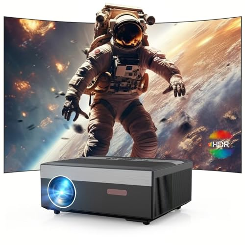 Smart 4K Beamer 800ANSI Lumen Native 1080P, 5G WiFi/Bluetooth/ATV, 300” Heimkino Outdoor Movie Beamer mit Prime Video/YouTube,4D Trapezkorrektur,HDR 10+,Full HD Cinema Spiele Unterhaltung