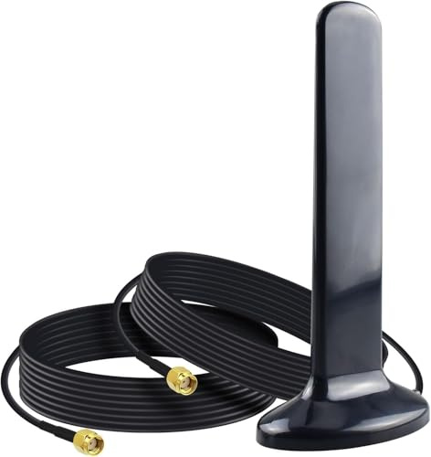 YILIANDUO Antenne 5G 4G MIMO 10dBi 600-6000MHz, RG174 2M Double RP-SMA mâle Base magnétique Robuste, adaptée routeurs 4G/5G, Camping-Car, capteurs NB-IoT domotique, caméras Surveillance extérieures