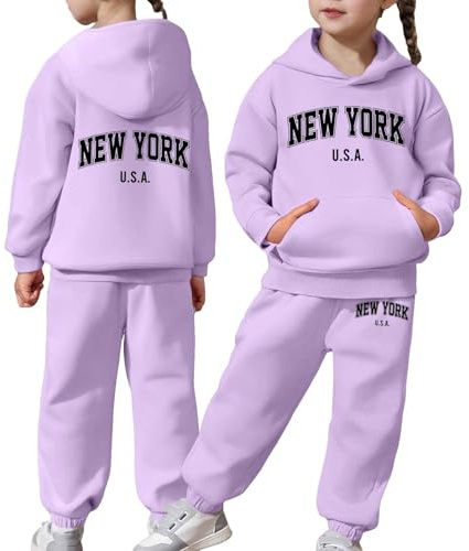 Generisch Tuta invernale per bambini e bambine, a maniche lunghe, tinta unita, calda, con cappuccio, per bambini