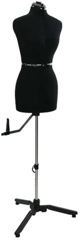 vidaXL Verstellbare Kleiderform für Damen Schwarz S Samt, Verstellbare Schneiderpuppe, leicht, Moderne Mannequin, tolle Bastelhilfe für das Passform- und Schnittmustermachen
