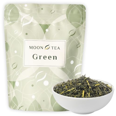 MoonTea | Thé Vert Sencha Shizu Machiko - 25 g | Thé Japonais en Feuilles | Cultivar Shizu Machiko - Parfum de Fleur de Cerisier - Notes Douces et Crémeuses - Emballage Thermoscellé