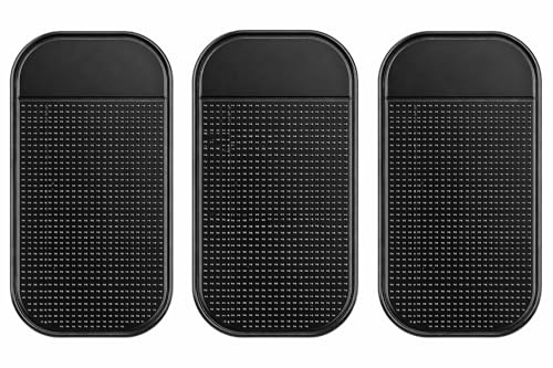 NEMAXX® Antirutsch-Pad Black Gecko 3 Stück - Antirutschmatte Auto Armaturenbrett, Nano Haftpad selbsthaftend ohne Kleber für Handy, Smartphone, Navi, Schlüssel - abwaschbar, schwarz