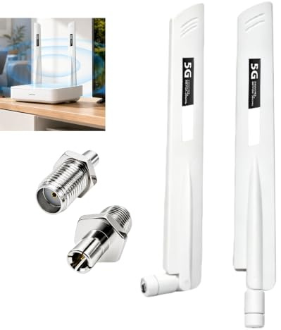 2 Stück 18dBi Signalverstärker, Omnidirektionale WLAN Antenne 5G LTE Antenne SMA Stecker 600–6000MHz Signalverstärkung für 4G 5G Router Modem Gateway Hotspot USB Adapter FPV Monitor IoT Netzwerkgeräte