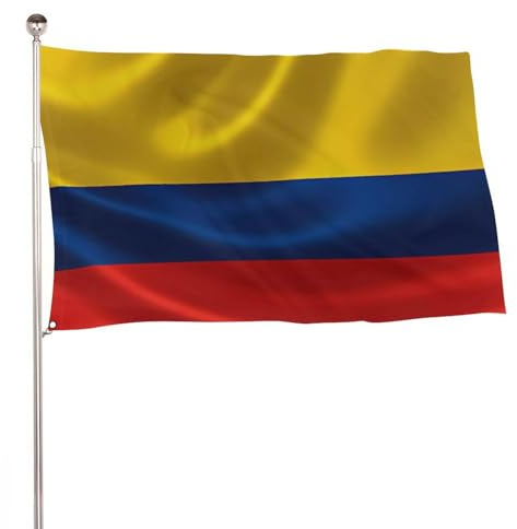 Bandera grande para exteriores con temática de Colombia, decoración para fiestas, 3x5 pies.