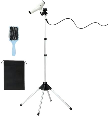 Haartrockner-Halter mit einer Luftkissen-Bürste, freihändig und verstellbar | Haartrockner-Aufbewahrungsgestell Geeignet für Zuhause Badezimmer Make-up-Raum Studentenwohnheim Haarstyling Körperpfl