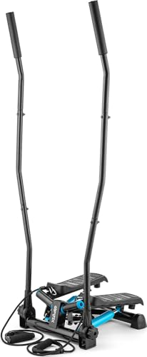 Gymtek XST700 Stepper, Drehstepper mit Haltegriffen & Expanderbänder - Twist Mini Stepper mit LCD, Schrittzähler und Kalorienzähler - Fitness, Pilates, Workout - Stairmaster Sportgeräte Zuhause