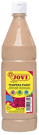 Jovi - Gouache liquide, bouteille de 1L, Couleur beige, Peinture à base d'ingrédients naturels, Facile à laver, Sans gluten, Idéal pour l'école (51109)