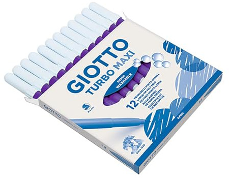 Giotto 79887X Pennarello, Punta Larga, 1-3 mm, Confezione da 12 Pezzi, Viola