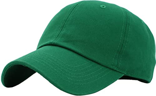 KBETHOS KB-LOW KGN Classic Cotton Papa Hut Einstellbare Plain Cap. Polo Style Low Profile (unstrukturiert) (klassisch) Kelly Green verstellbar