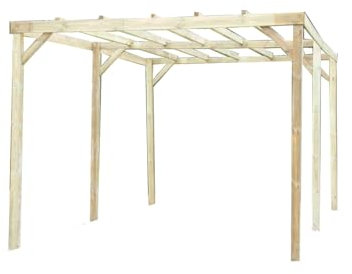 Carport traité autoclave 15 m² sans couverture car3050a2
