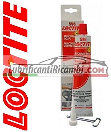 LOCTITE SI 596, Silicone acetico autolivellante, Silicone monocomponente rosso adatto come sigillante per riparazioni e resistente all'acqua, 1 tubetto da 80 ml