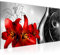 Runa Art Wandbild Blumen Lilien 1 Teilig 100 x 40 cm Modern Bild auf Vlies Leinwand Rot Wohnzimmer Schwarz Weiss 208412c
