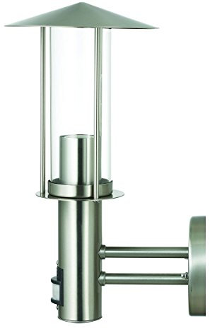 colourliving Wandleuchte aus Edelstahl mit Klarglas Lampenschirm und Bewegungsmelder Eingangsleuchte Gartenlampe Außenleuchte