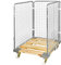 E.S.B. Drahtgitterbehälter mit Holz-Rollplatte, 3-seitig, Nutzhöhe 1020 mm - Transportroller Transportcontainer Materialcontainer Transportroller Transportcontainer Materialcontainer Transportroller
