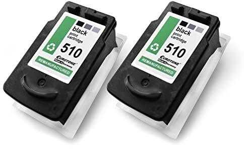 Eurotone 2X Patronen kompatibel für Canon IP 2700 ersetzt PG510 BK Schwarz Black 2970B001AA