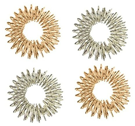 rosenice Massage Ringe Für Finger 4Er Set Aus Edelstahl Silber Und Gold Akupressur Massagering Zur Förderung Von Energie Und Konzentration Elastisches Design Passt Meisten