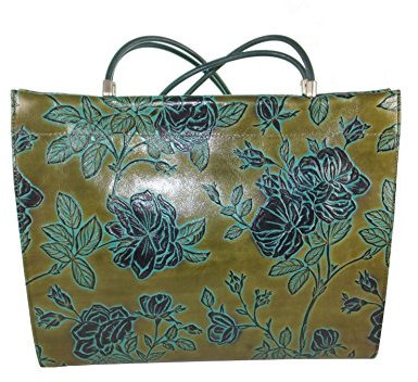 déqua Tasche Rosen türkis-grün