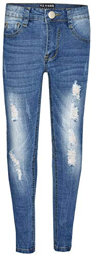 A2Z 4 Kids Boys Skinny Jeans Trendy Ripped Stretchy Pants Fashion Trousers New Age 3 4 5 6 7 8 9 10 11 12 13 Years Light Blue