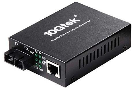 Convertisseur de Média Gigabit Ethernet, Built-in 1Gb Multimode SC Transceiver, 10/100/1000M RJ45 à 1000Base-SX, jusqu'à 550m, European Power Adapter