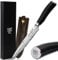 YOUSUNLONG Cuchillos Sashimi - Cuchillos de trinchar 203mm - Cuchillo Japonés de Acero de Damasco - Mango de ébano natural con funda de cuero