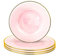 Koyal Wholesale Vintage Pink Glass Charger Plates, Gold Rimmed, Bulk Set of 4