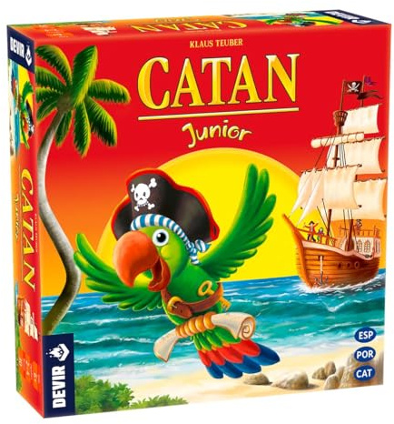 Devir - Catan Junior, Juego de Mesa en Español Catalan y Portugués, Juego de Mesa infantil, Juego de 6 años, Juego en Familia, Divertido (BGCATJU)
