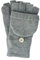 FosterNatur, Damen/Herren Wollhandschuhe mit Klappe, 100% Wolle extrafine (7, Grau)