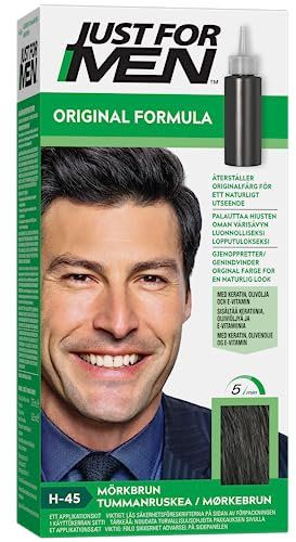 Just For Men Fórmula original El color del cabello marrón oscuro restaura el color natural para un aspecto natural, H45