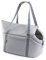 Transporttasche für Hunde und Katzen | Schultertasche für Haustiere mit Gummiband mit Karabiner | bis 15 kg | Material: Kunstleder | Größe: L | Farbe: Grau