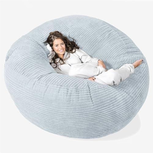 Lounge Pug, 'Mega-Mammoth' Sofa Sitzsack XXL, Schlafsofa, Cord Baby Blau