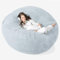 Lounge Pug, 'Mega-Mammoth' Sofa Sitzsack XXL, Schlafsofa, Cord Baby Blau